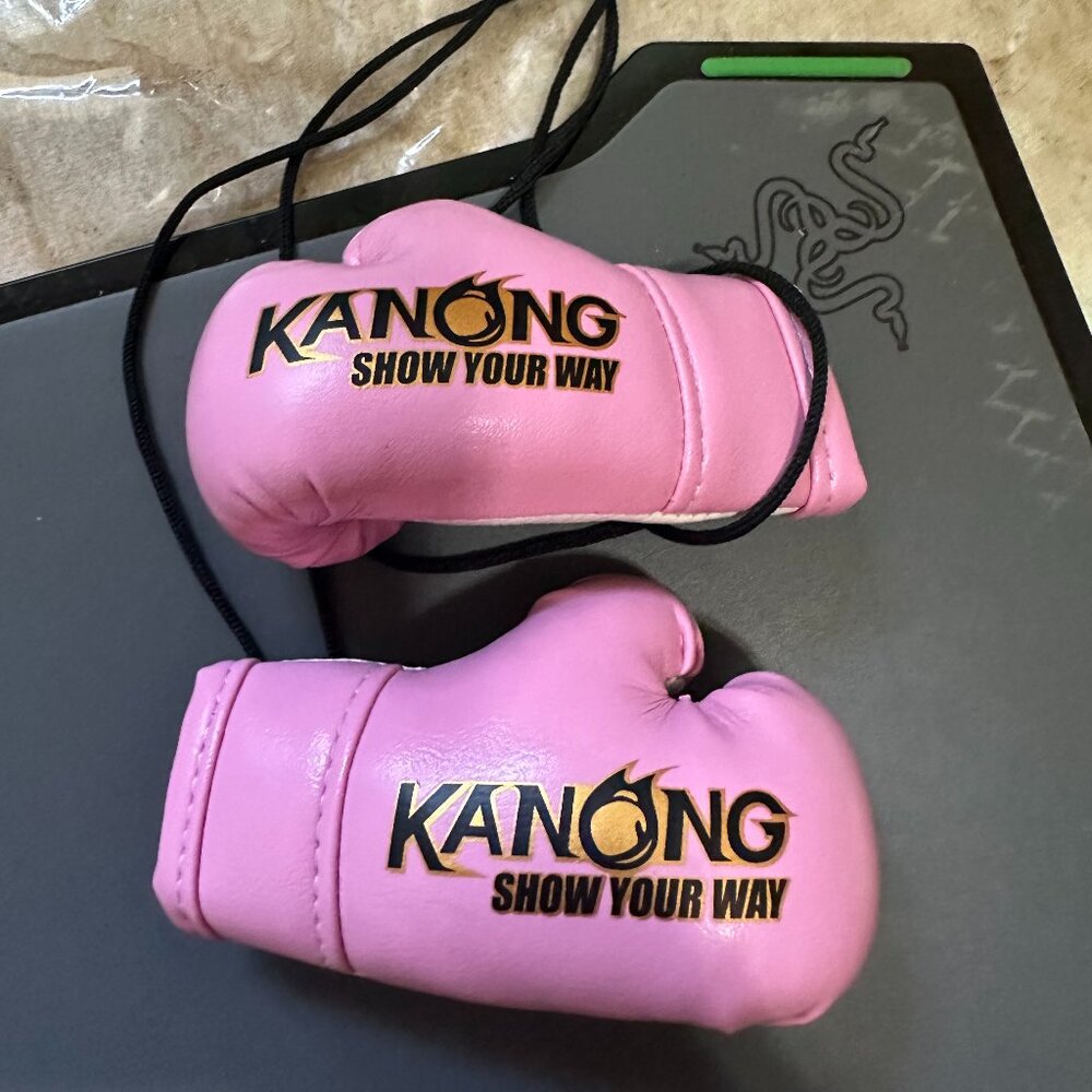 Kanong Hanging Pink Small Boxing Gloves Decoration Synthetic Leather